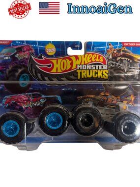 Hot Wheels Monster Trucks Demolition Doubles Squidnado vs HW Tiger Shark New